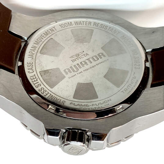 Designer Invicta Aviator 21622 Quartz Brown & Silver Round Dial Wristwatch image number 5