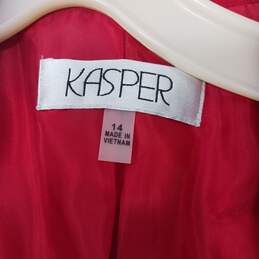 Kasper Women's Fire Red LS Open Front Blazer Jacket Size 14