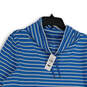 NWT Womens Blue White Striped Cowl Neck Pullover Sweatshirt Size L Reg image number 3