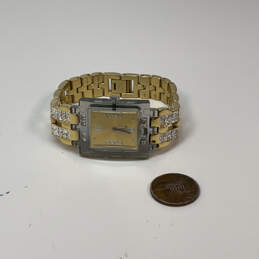 Designer Swatch Swiss Two-Tone Rhinestone Square Dial Analog Wristwatch alternative image