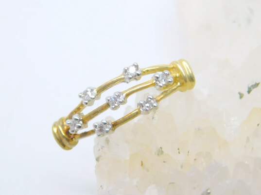 10k Yellow Gold Diamond Accent Single Post Back Earring 0.9g image number 3