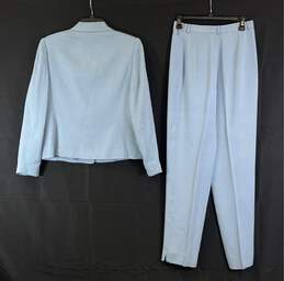 Talbots Womens Blue Silk Pockets Single Breasted 2 Piece Suit Blazer/Pant Size 6 alternative image