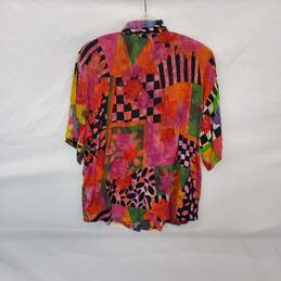 Globe Trotter Vintage Rayon Multicolor Button Up Top WM Size O/S alternative image