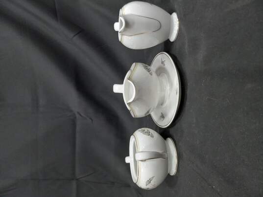 3 Piece China Gravy Boat, Sugar And Creamer image number 5