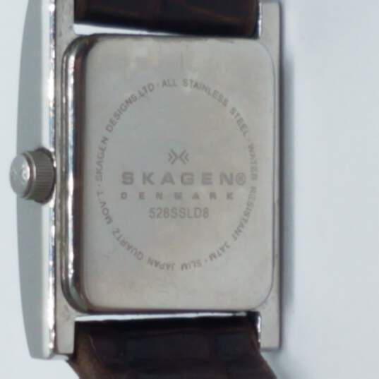 Skagen 528SSLD8 MOP Dial Square 20mm Vintage Tank Watch image number 8