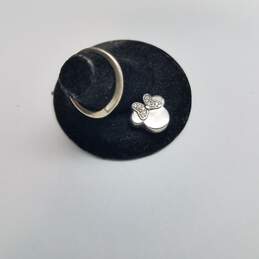 Pandora ALE- 925 / Disney Sterling Silver Disney Minnie Mouse Charm Size 4 1/2 Chevron Ring 5.6g