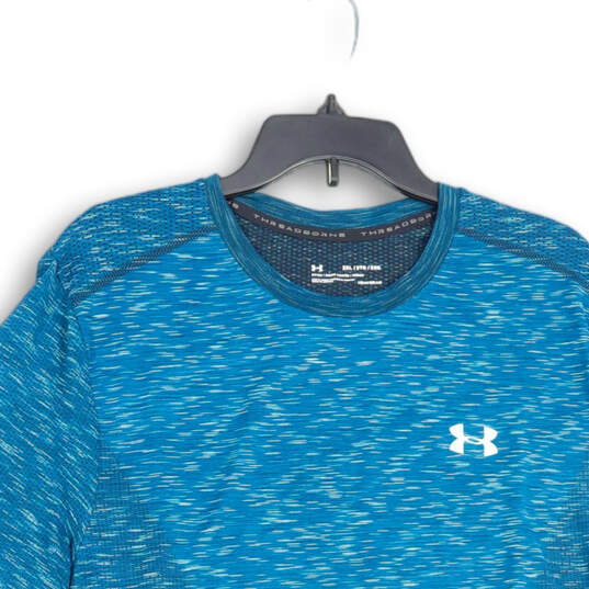 Mens Blue Heather Crew Neck Short Sleeve Pullover Activewear T-Shirt Sz 2XL image number 3