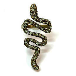 Designer Joan Rivers Gold-Tone Multicolor Rhinestone Snake Band Ring