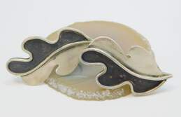 Vintage Caroline Gleick Rosene 925 Modernist Abstract Oak Leaf Screw Back Earrings 12.8g