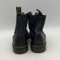 Womens Black Leather Lace-Up Round Toe Block Heel Ankle Combat Boots Size 8 image number 2