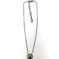 Designer Givenchy Silver-Tone Shiny Rhinestone Adjustable Pendant Necklace image number 3