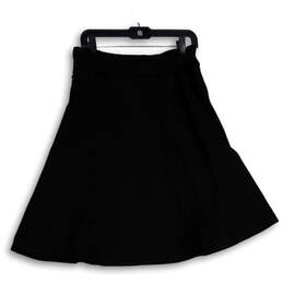 NWT Womens Black Flat Front Belted Knee Length A-Line Skirt Size 6 alternative image