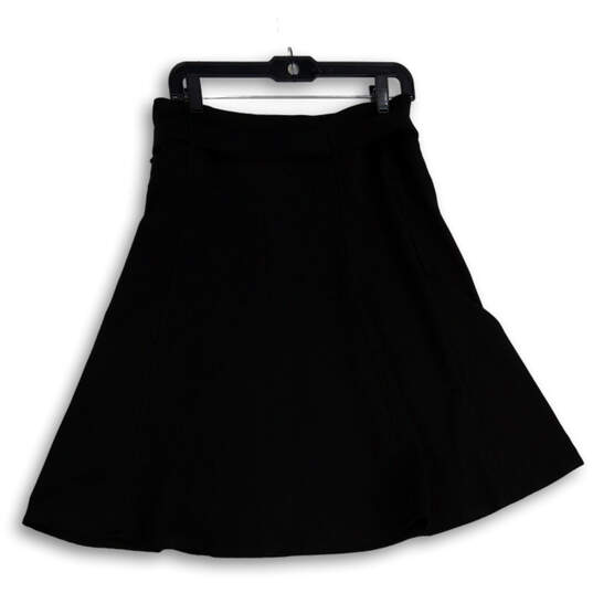 NWT Womens Black Flat Front Belted Knee Length A-Line Skirt Size 6 image number 2