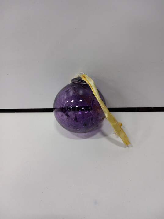 Large Blown Glass Purple Ornament image number 3