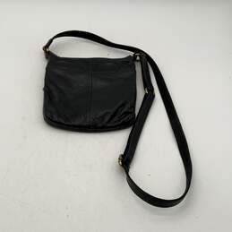 Fossil Womens Black Leather Zipped Pocket Adjustable Strap Crossbody Bag Purse alternative image