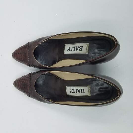 Bally Leather Pump Women's Sz 6B Chocolate Brown image number 6
