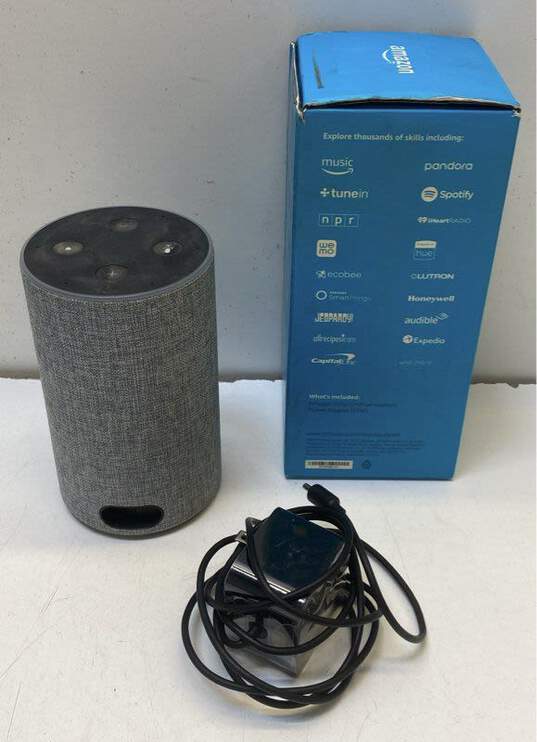 Amazon Echo 2nd Generation Smart Assistant Speaker Heather Gray Fabric image number 2