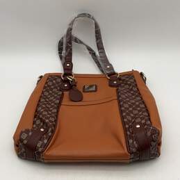 Jose Hess Womens Brown Leather Inner Zipper Pockets Top Handle Handbag