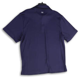 Womens Blue Plaid Short Sleeve Spread Collar Polo Shirt Size Large alternative image