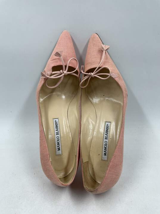 Authentic Manolo Blahnik Pink Bow Pumps W 8 image number 6