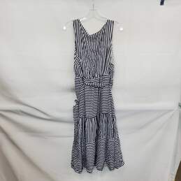 Torrid Navy Blue & White Stripe Belted Lined Midi Dress WM Size 2X NWT alternative image