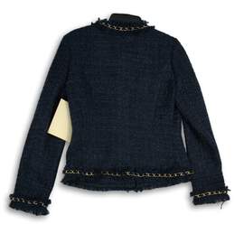 NWT Boston Proper Womens Navy Gold Pockets Long Sleeve Tweed Jacket Size 8 alternative image