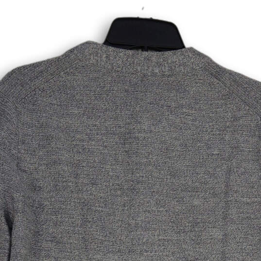 Mens Gray Heather Knitted Henley Long Sleeve Pullover Sweater Size M image number 4