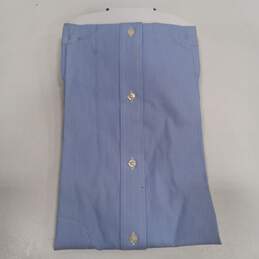 Men's Kenneth Roberts Blue/White Pinstripe Dress Shirt 32/33 16.5  - NWT alternative image