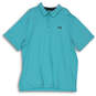Mens Blue Short Sleeve Collared Button Front Logo Golf Polo Shirt Size XXL image number 1