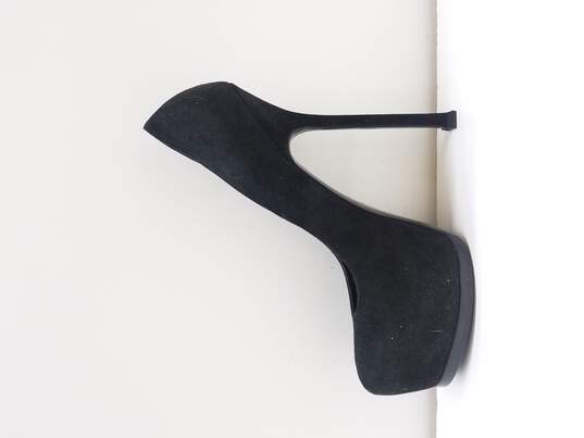 YSL Black Suede Tribtoo 105 Pumps Size 37.5 (Authenticated) image number 2