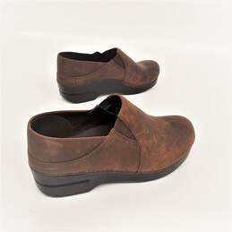 Dansko Slip-On Clogs Professional Shoes in Antique Brown Leather - Women's 39