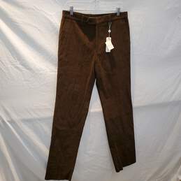 Hickey Freeman Brown Cotton Pants NWT Size 32