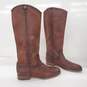 Frye Women's Melissa Button 2 Tall Cognac Brown Leather Riding Boots Size 8B image number 1
