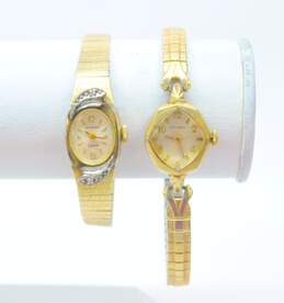 Ladies Vintage Wittnauer Geneve Diamond Accent & RGP Jeweled Wrist Watches 36.0g