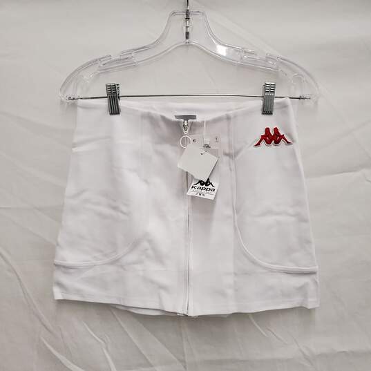 NWT Zara Kappa Red Embroidered White Skirt Size M image number 1