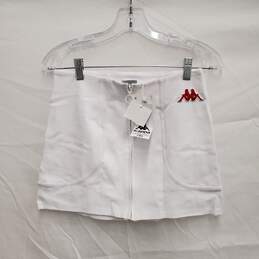 NWT Zara Kappa Red Embroidered White Skirt Size M