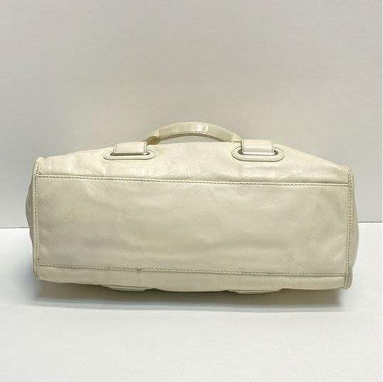 Theory Leather Medium Shoulder Tote Cream image number 8