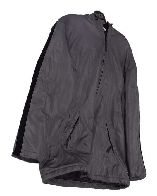 Womens Gray Long Sleeve Pockets Full Zip Jacket Size Medium image number 2