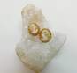 Vintage 14k Yellow Gold Cameo Post Back Earrings 2.3g image number 3