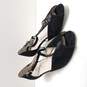 Werner Kern Women's Black Rhinestone T-Strap Ballroom Heels Size 6.5 image number 3