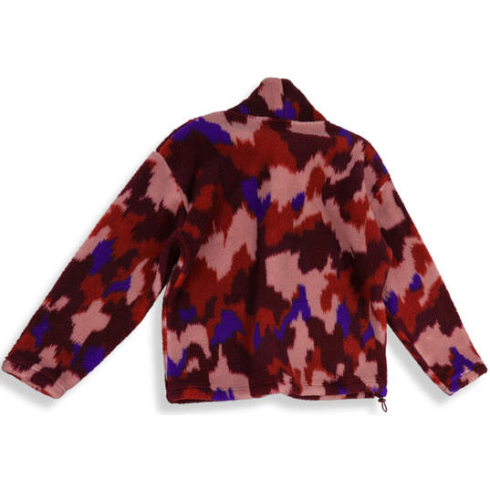 Womens Multicolor Camouflage 1/4 Zip Mock Neck Pullover Sweatshirt Size M image number 2