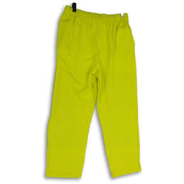 Womens Yellow Pinstripe Elastic Waist Slash Pocket Pull-On Track Pants Sz L alternative image