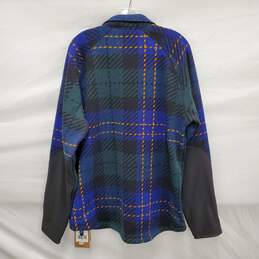 NWT The North Face MN's Lyons Raglan Shacket Blue, Black, Green & Yellow Fleece Jacket Size L alternative image