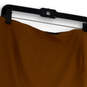 Womens Brown Ruffle Hem Side Zip Straight & Pencil Skirt Size 12 image number 3