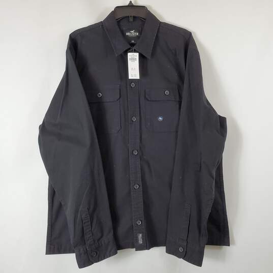 Hollister Men Black Long Sleeve Button Up Shirt NWT sz 2XL image number 1
