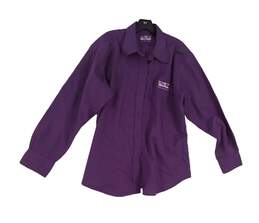 Vintage Mens Purple Long Sleeve Collared Button Up Shirt XL