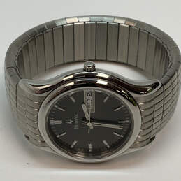 Designer Bulova Silver-Tone Stainless Steel Black Dial Analog Wristwatch alternative image
