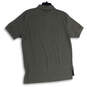 Mens Gray Spread Collar Short Sleeve Side Slit Polo Shirt Size Large image number 2