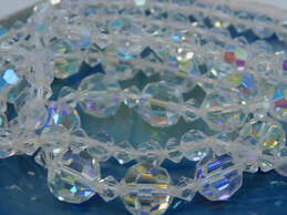 Vintage Silver Tone Aurora Borealis Crystal Necklaces & Clip Earrings 189.0g alternative image