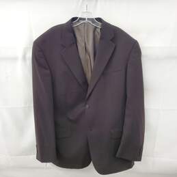Oscar de la Renta Dark Brown Wool Men's Blazer Jacket Size 44L AUTHENTICATED